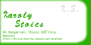 karoly stoics business card